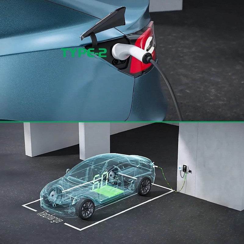 Car Charge Type 2 Electric Car Charging Station 32A 7KW EV Charger With 5M Cable