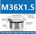 M36x1.5 Male Plug Thread Hex Head Socket Solid Pipe Fitting with Sealing Ring