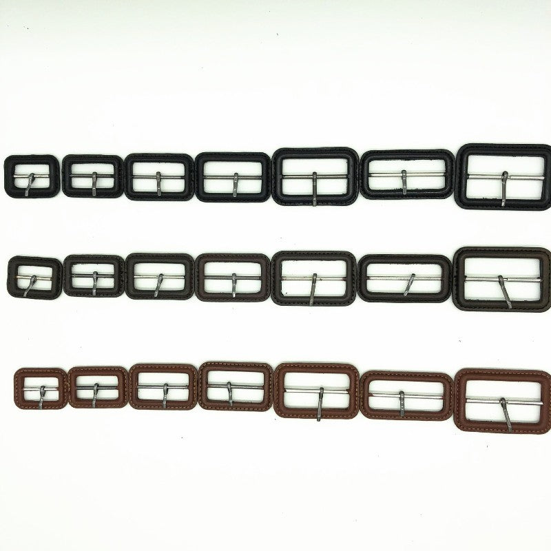 2pcs Leather Square Buckles Single Prong for Jacket Belt Replacement DIY Craft