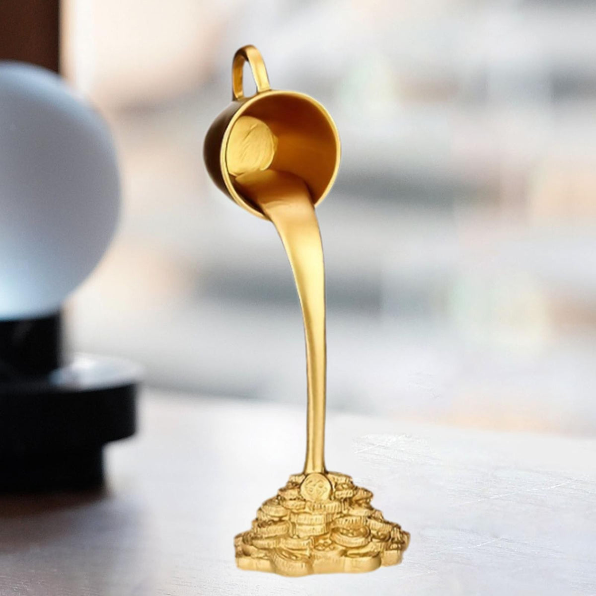 Floating Coffee Cup Resin Sculpture, Bedroom Statue, Kitchen Feng Shui Ornament