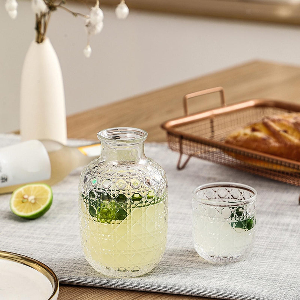 Bedside Water Jug and Glass Set Home Night Glass Water Jug Set Clear
