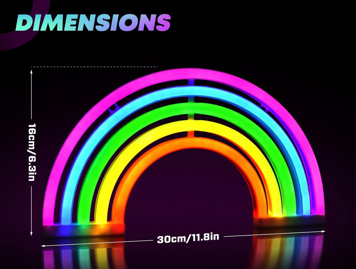 Colourful Rainbow LED Neon Light Stand Wall Bar Lamp Home Nursery Children Room