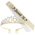 16th Birthday for Female Happy Decorations Sweet Sash and Tiara