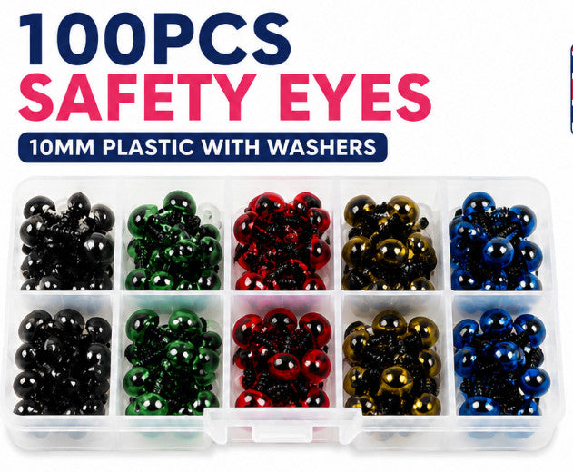 100Pcs Plastic Safety Eyes Soft Toys Teddy Bear Doll Animal Making Craft Screw
