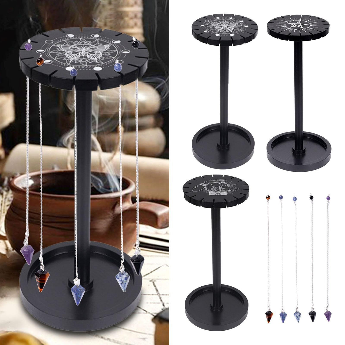 Multifunction Wooden Pendulum Display Frame Ornament Holder Stand Hanging for