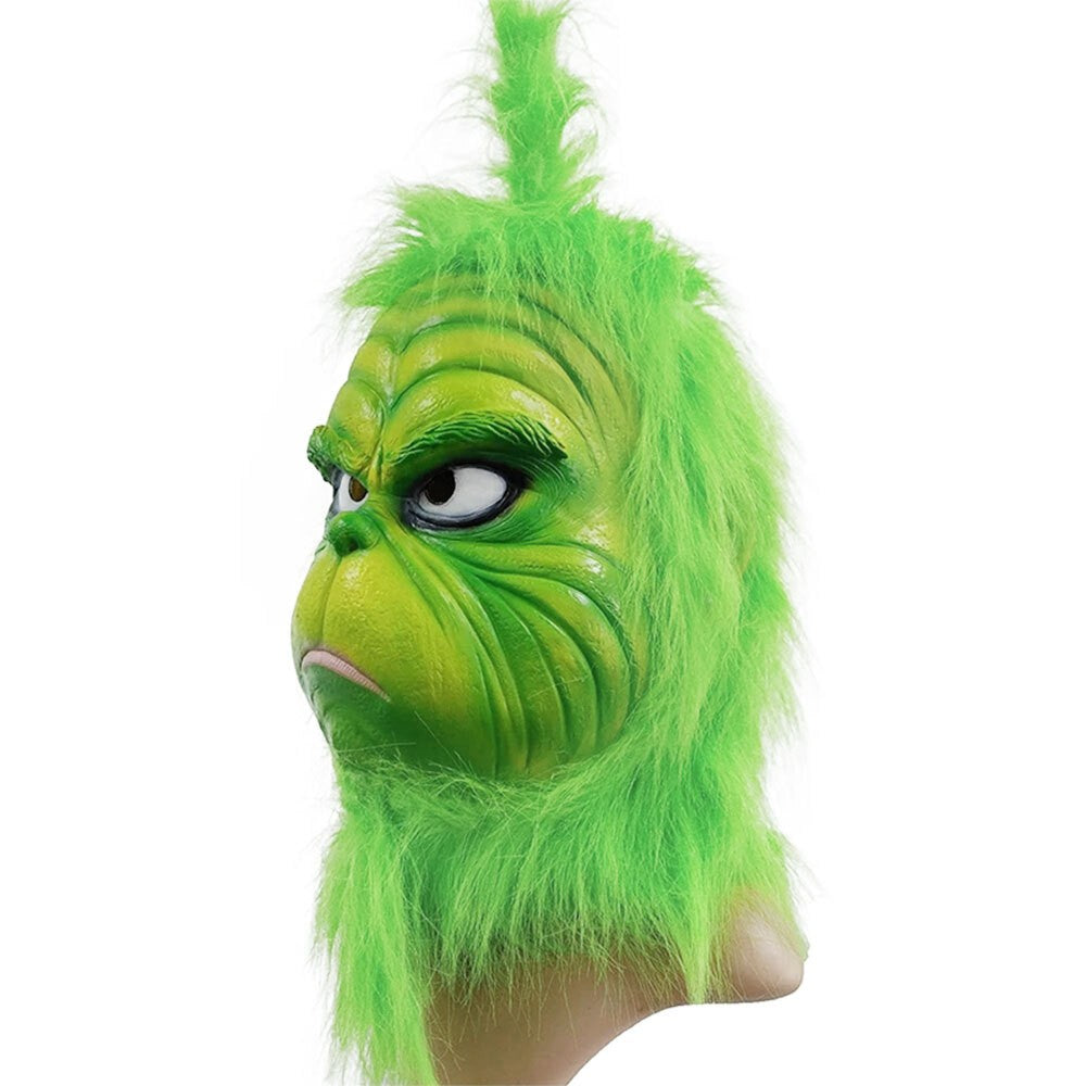 Grinch Full Head Mask Wig Xmas Hat Monster Christmas Party Masquerade