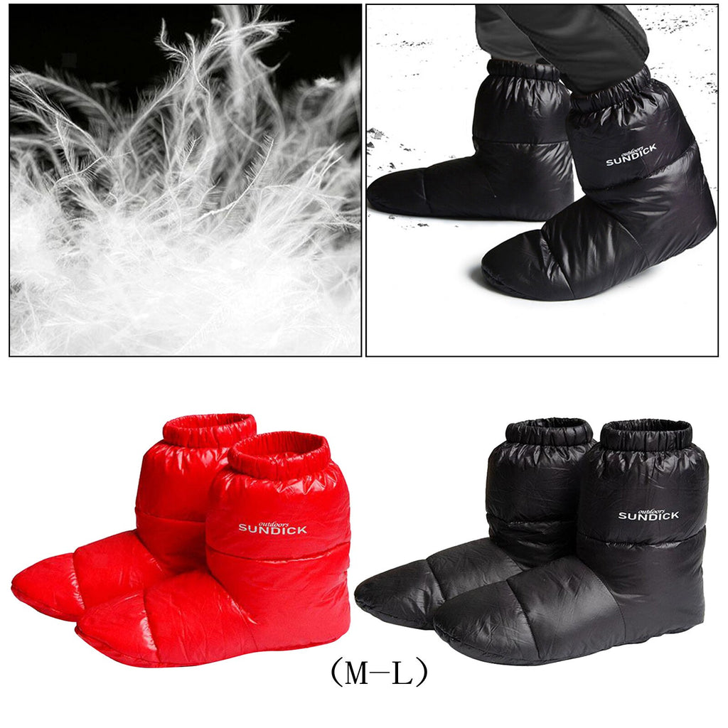 Outdoor Winter Duck Down Booties Thermal Slippers Camping Boots Shoe Covers