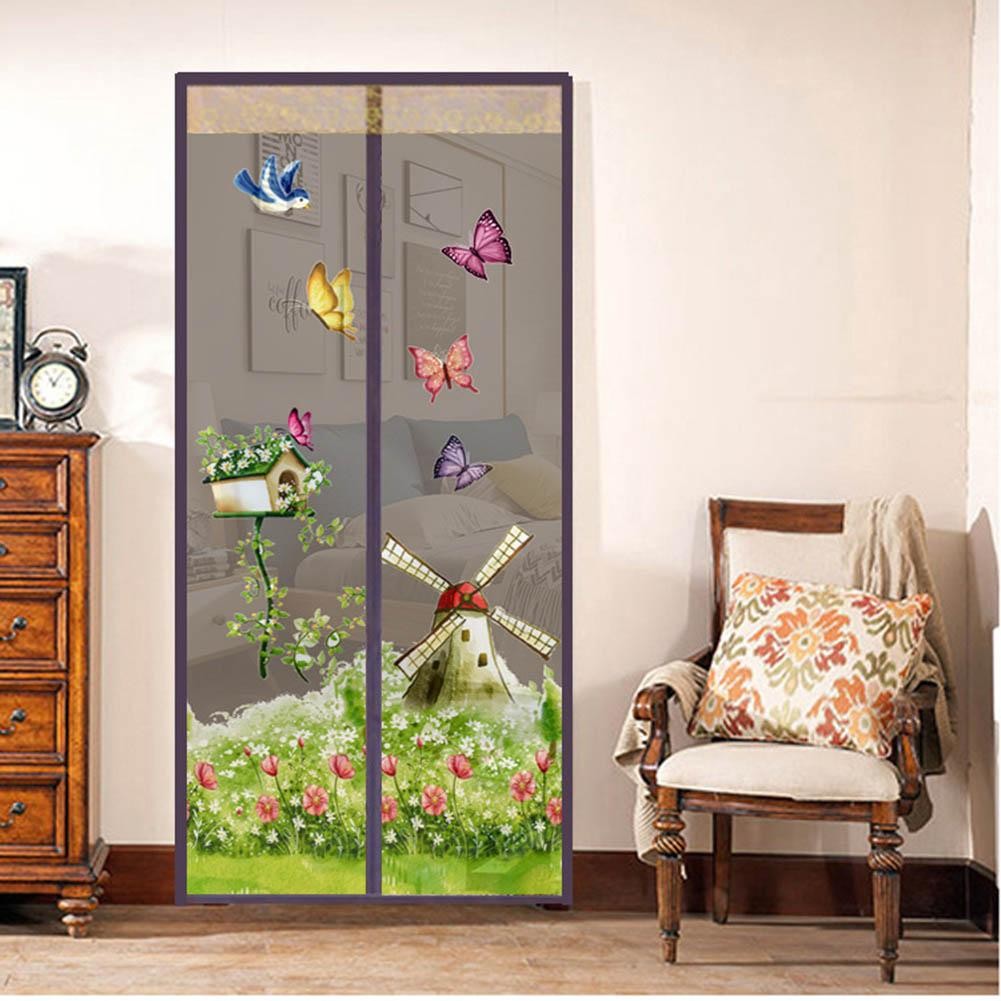 Curtain Door Mesh Magnetic Fastening Mosquito Fly Bug Insect Net Screen Magic UK