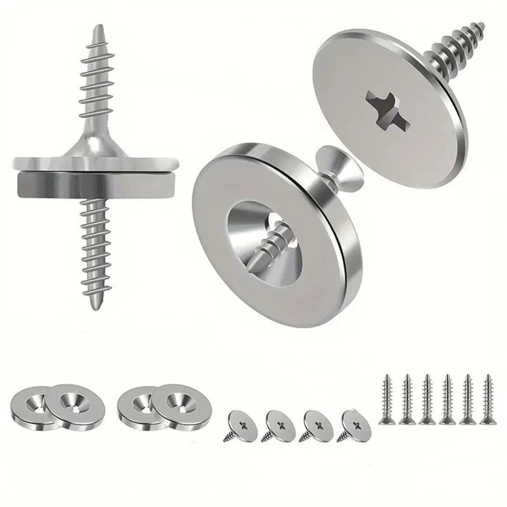6Set Round Metal Magnetic Closure Latch Magnetic Door Catch For Cabinet