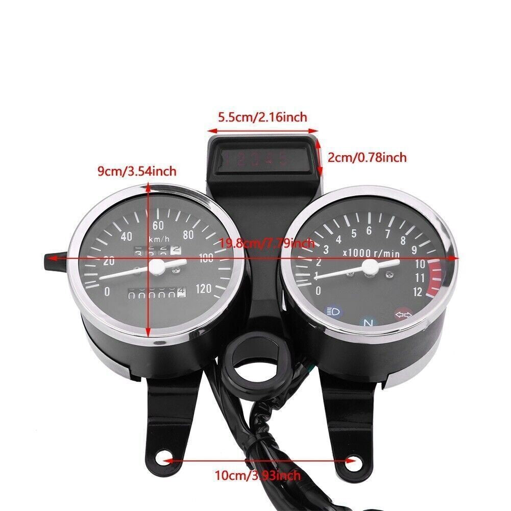 Motorcycle Modified LED Speedometer Odometer Tachometer Gauge for Suzuki GN125