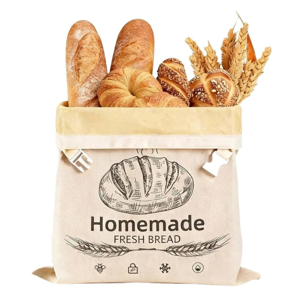 Reusable Beeswax Bread Bag for Homemade Bread – Toaster Safe Food Storage Bag