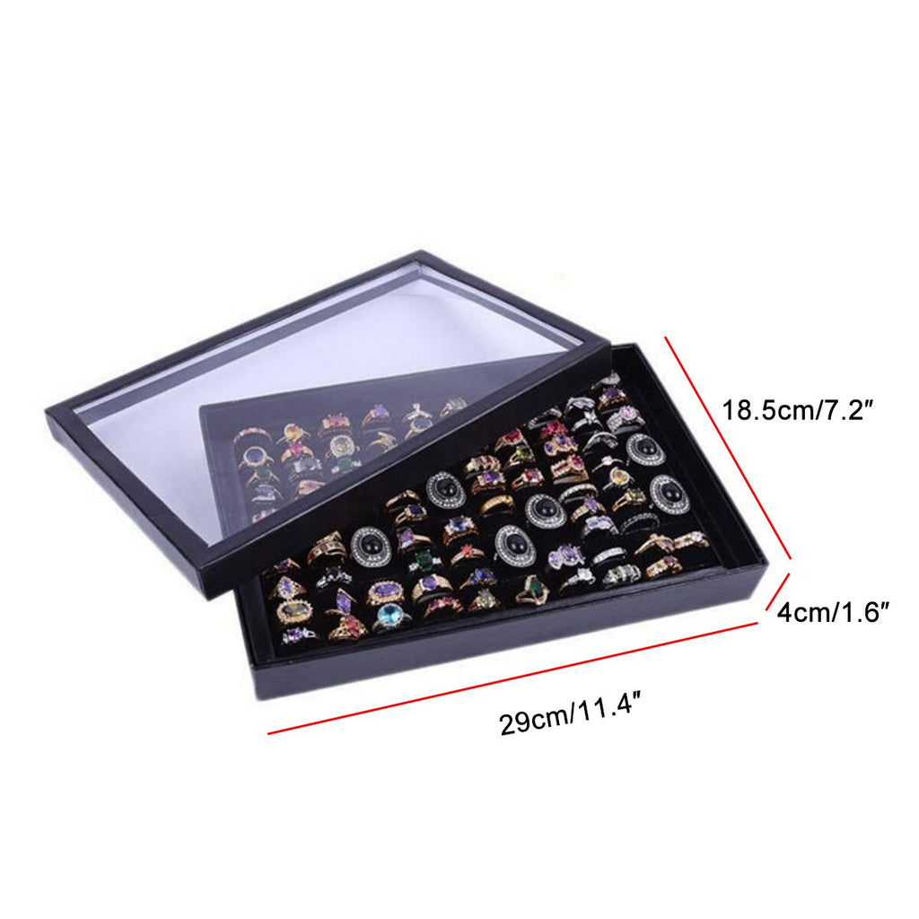 100-slot Jewelry Ring Display Organizer Case Tray Holder Earring Storage Box New