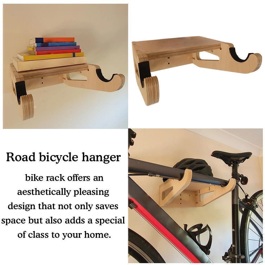 Wooden Bicycle wall mount inner storage rack for racing bikes/mountain bikes