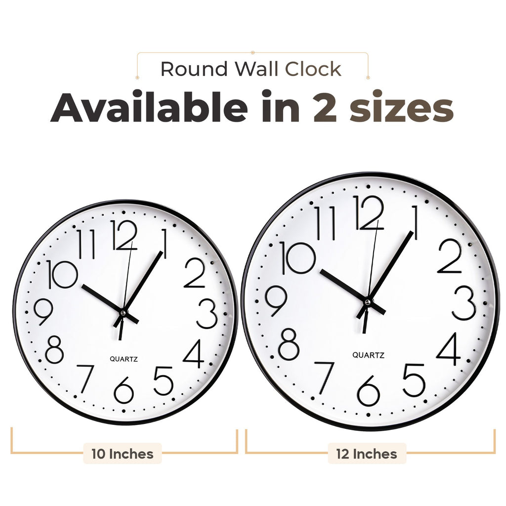 Wall Clock Silent Non Ticking Clock for Living Room Bedroom Kitchen Office UK