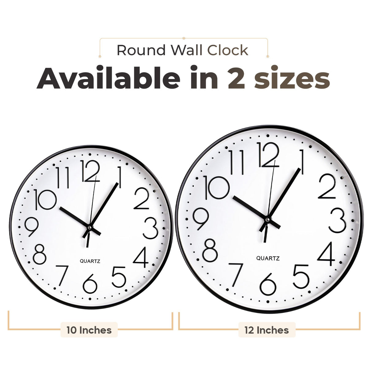 Wall Clock Silent Non Ticking Clock for Living Room Bedroom Kitchen Office UK