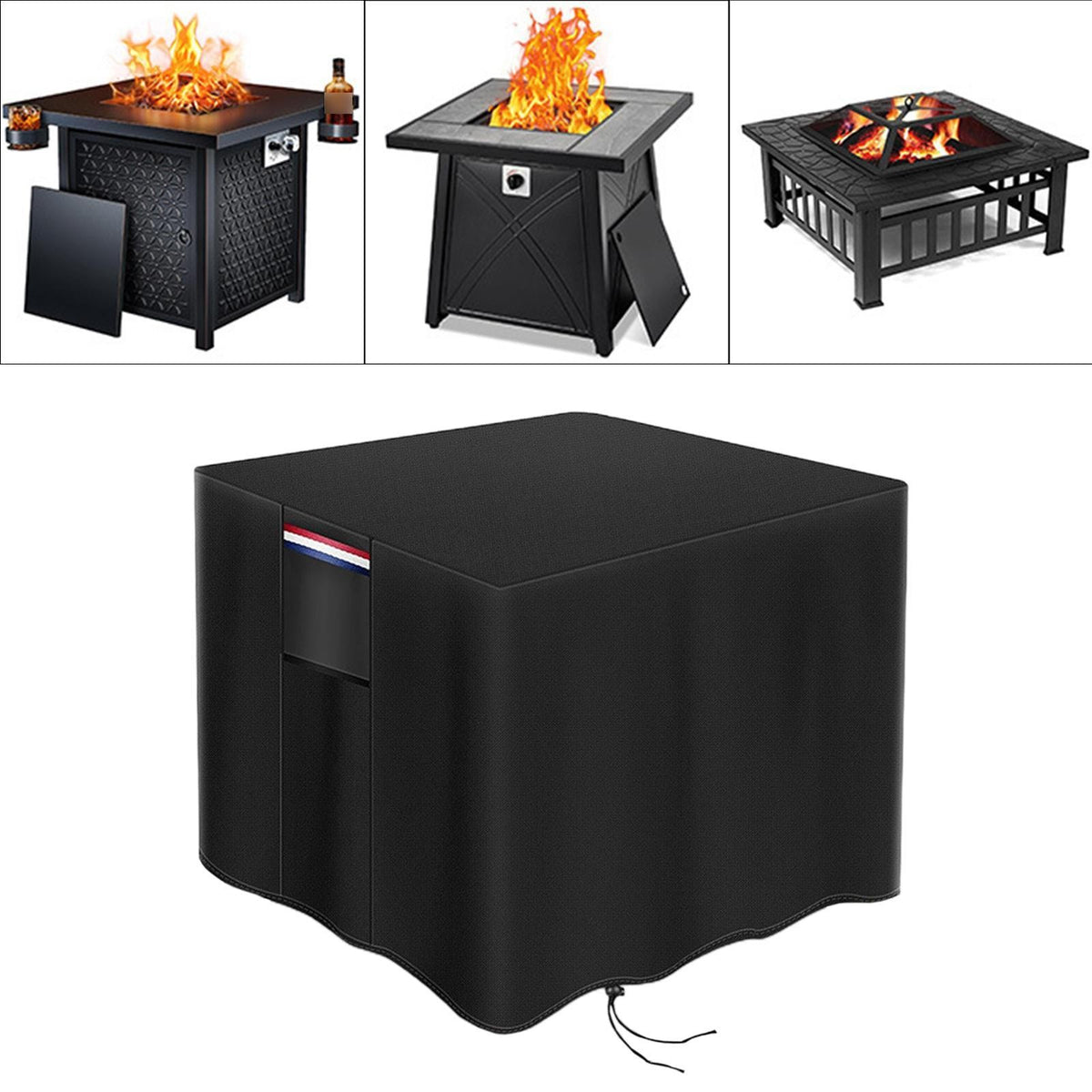 Fire Pit Cover Portable Heavy Duty Waterproof Practical Fire Table Cover for