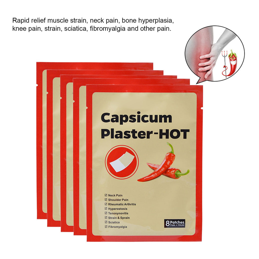 40pcs Pain Patches Capsaicin Extract Remove Discomfort Breathable Muscle Str