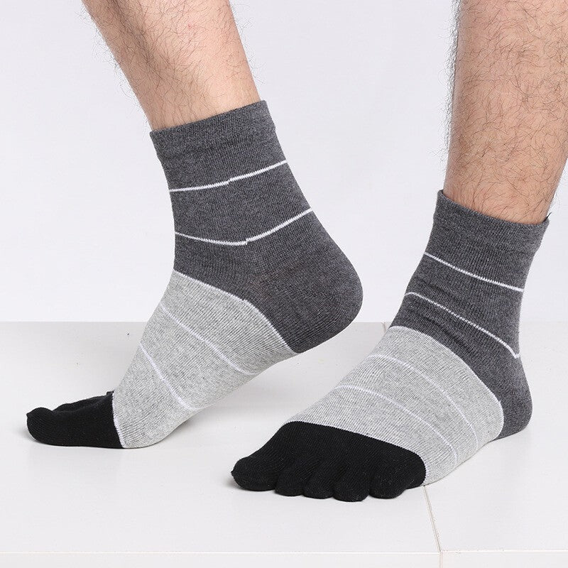 5 pairs Men's Cotton Five Finger Toe Socks Breathable Comfort Thermal Size 7-11