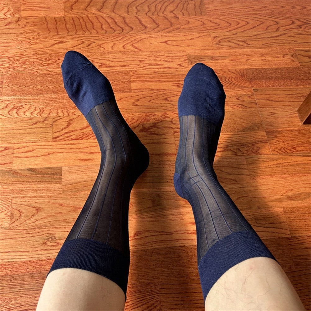 Men's Ultra Thin Sheer Socks 80% Polyamide 20% Spandex for Formal Dress Wear