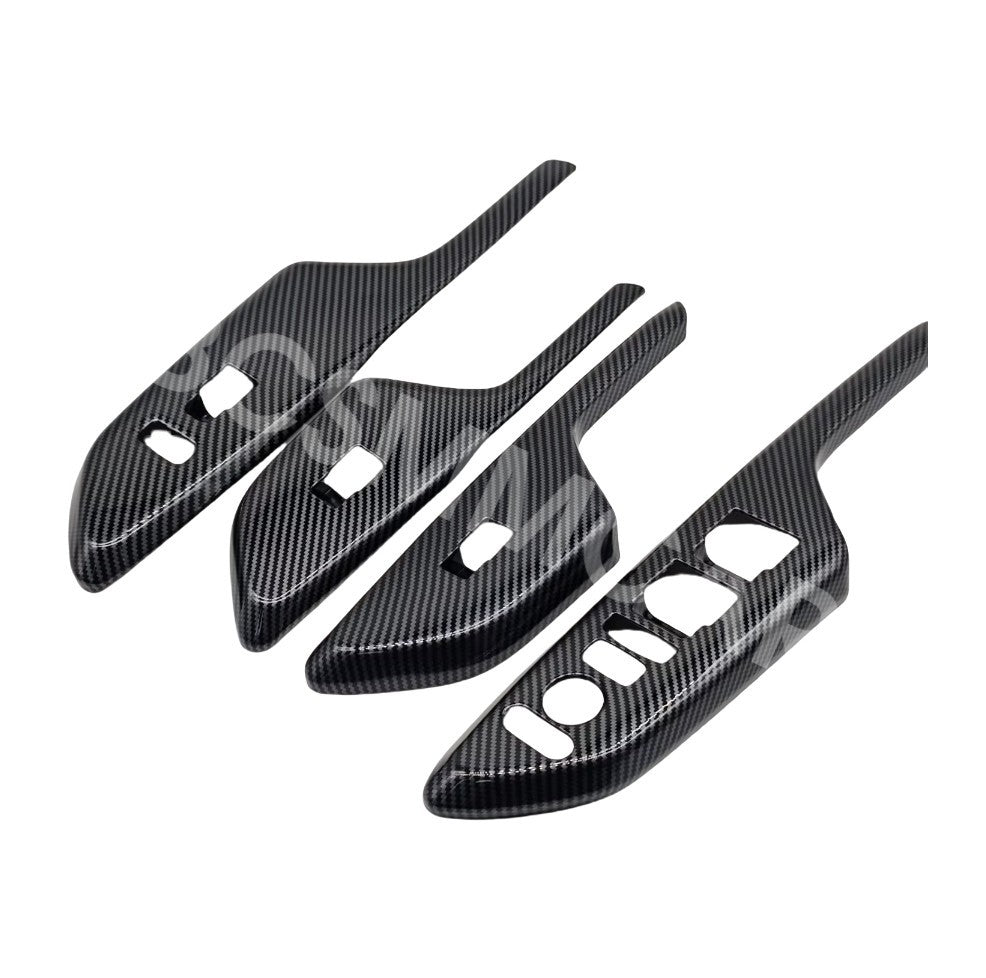 Carbon Fiber Look Window Lift Switch Trim Cap Fit For Honda Civic 2016-2020 RHD