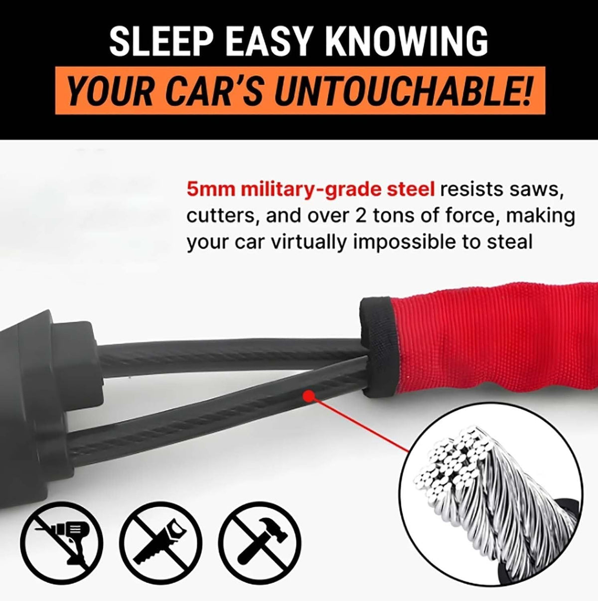 Titan Steering Wheel Lock – Heavy Duty Anti-Theft Car Security Device for Cars