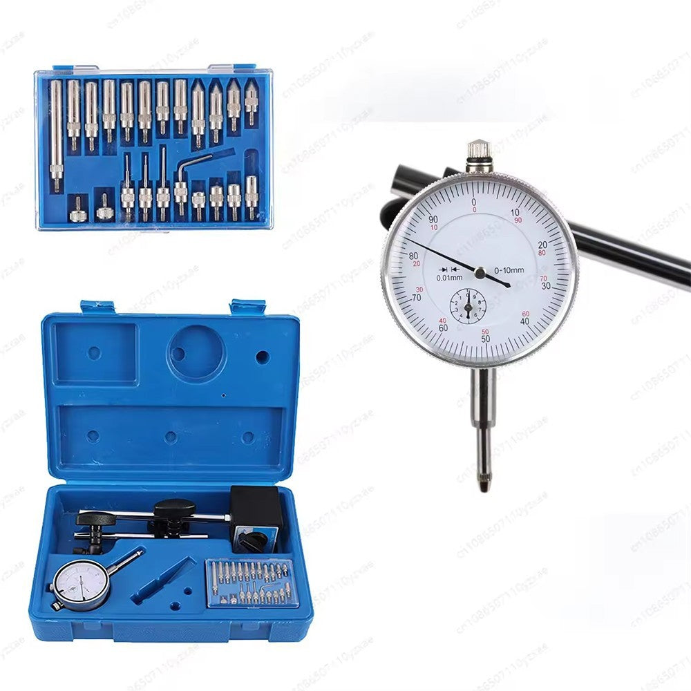 Dial Indicator Test DTI Gauge 0-10mm With Magnetic Base Stand Clock Gauge TDC