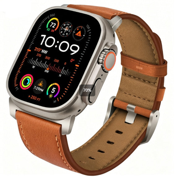 PU Cowhide Leather Strap Band for Apple Watch Ultra 49 46 45 44 42 41 40 38mm