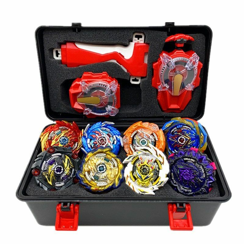 Beyblade Burst Set w/ Sparking Launcher Grip+Portable Storage Box Case UK SELLER