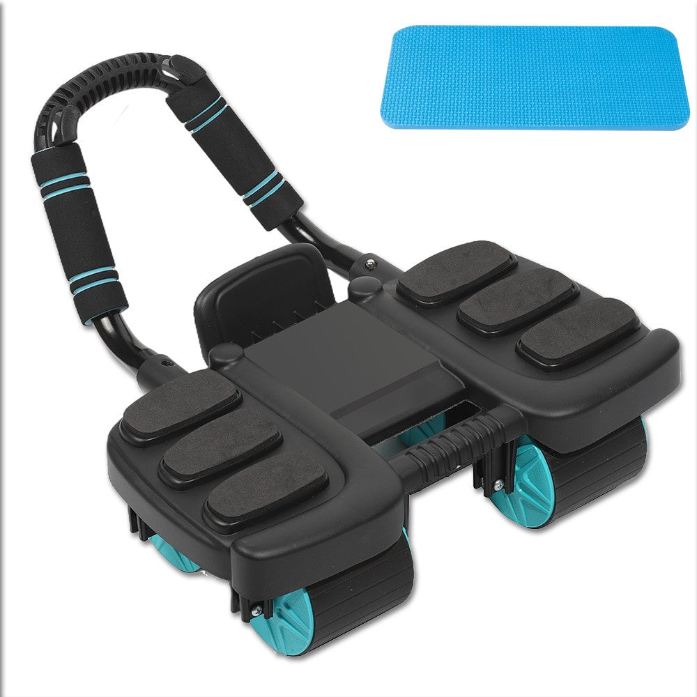 Abdominal Wheel Roller with Elbow Support Automatic Rebound 4 Wheels Workout Gym
