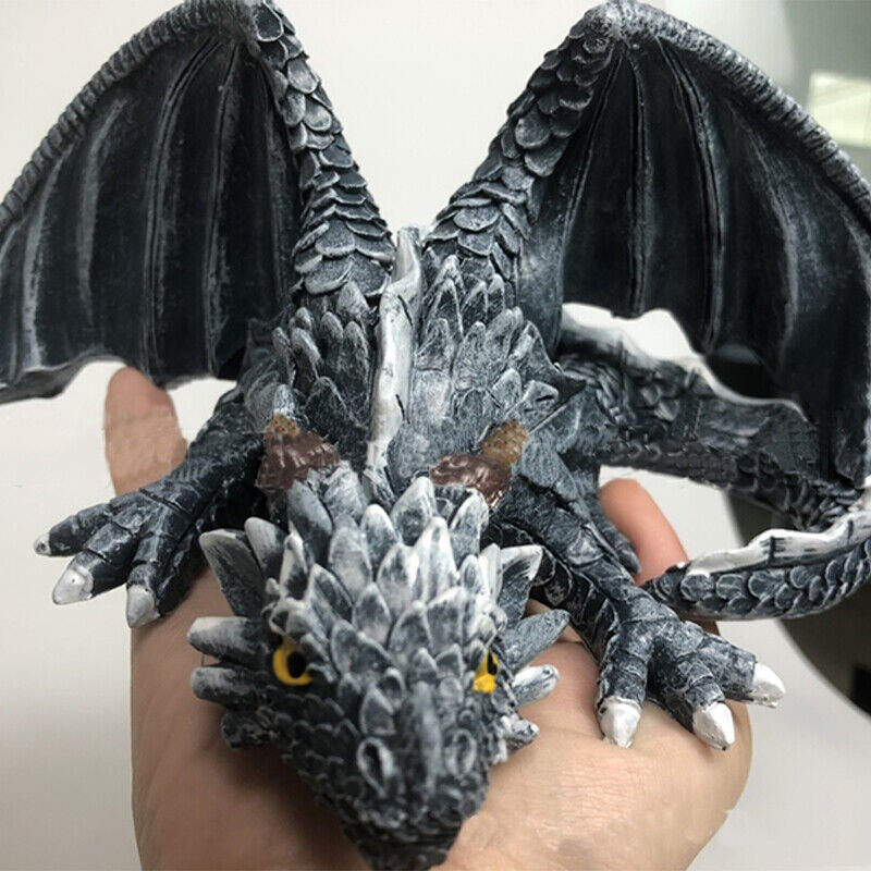 Garden Dragon Statue Outdoor Decor Courtyard Sculpture Art Resin Wall DIY