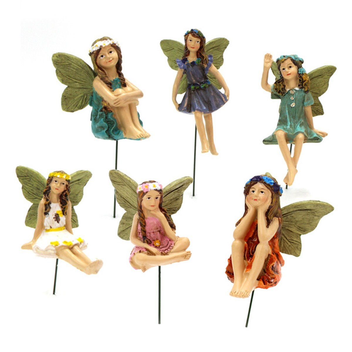 6Pcs Fairy Garden Miniature Fairies Figurines Accessories for Outdoor Decor