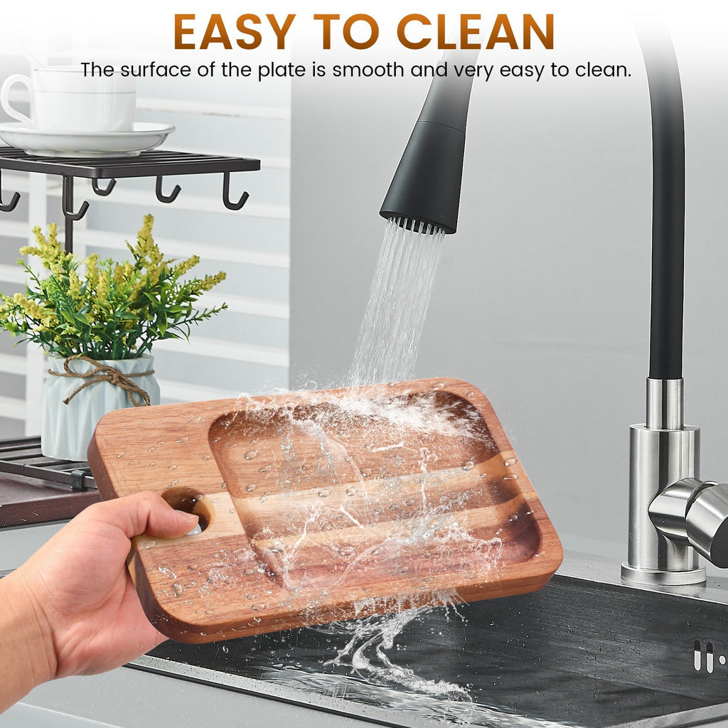 2Pcs Wine Appetizer Plates Wood Appetizer Plates With Wine Glass Holder