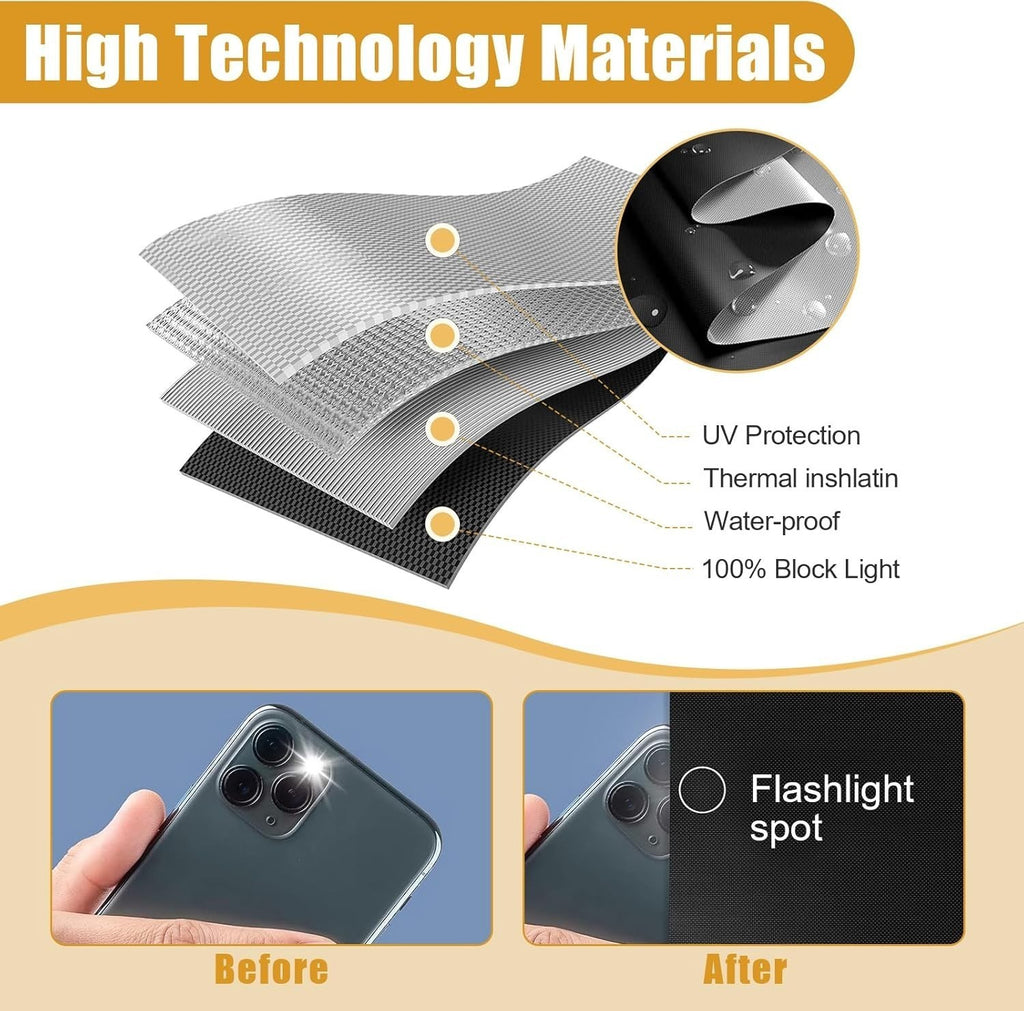 145 X 300 CM Portable Blackout Blinds, 100% Blackout Material, No Drill Blackout