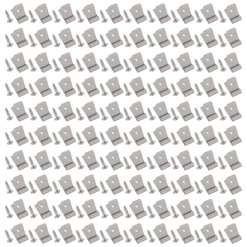 100 Pack of Rust Resistant Wire Clips with Screws for Fencing Applications