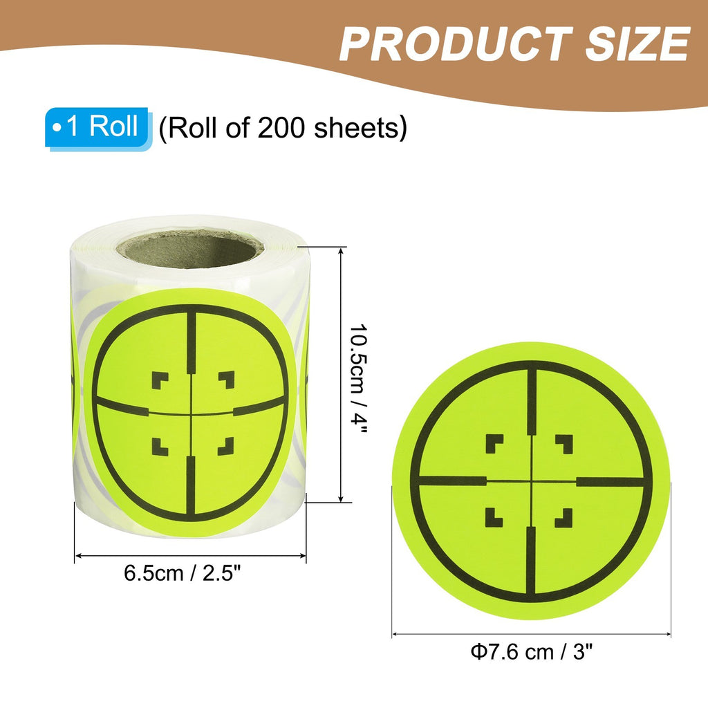 1 Roll Circle Splatter Target Stickers 3", Yellow/Black Style 3