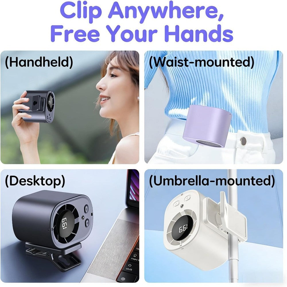 USB Rechargeable Clip on Portable Desk Fans 360 Rotation for Car Camping