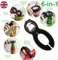 6 in 1 Multi Opener, Stainless Steel Manual Jar Opener Non Slip Open Sesame UK