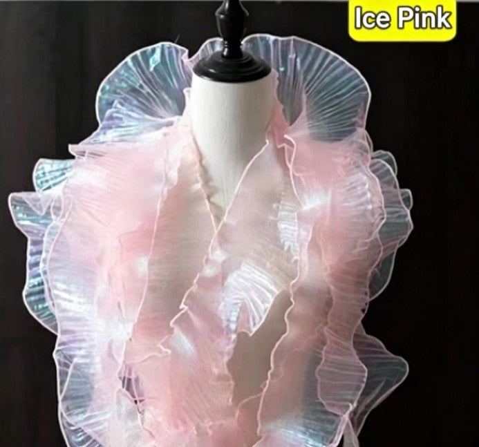 3 M Tulle Fabric Ruffle Pleated Trim Material for Wedding Dress Decor DIY