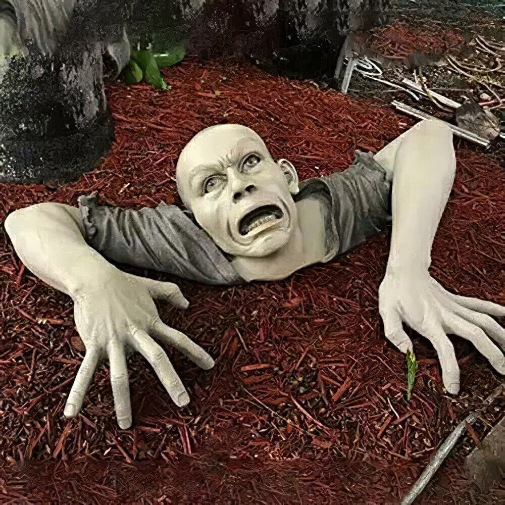 Garden Statue Graveyard Decors Halloween Crawling Zombie Horror Props Outdoor