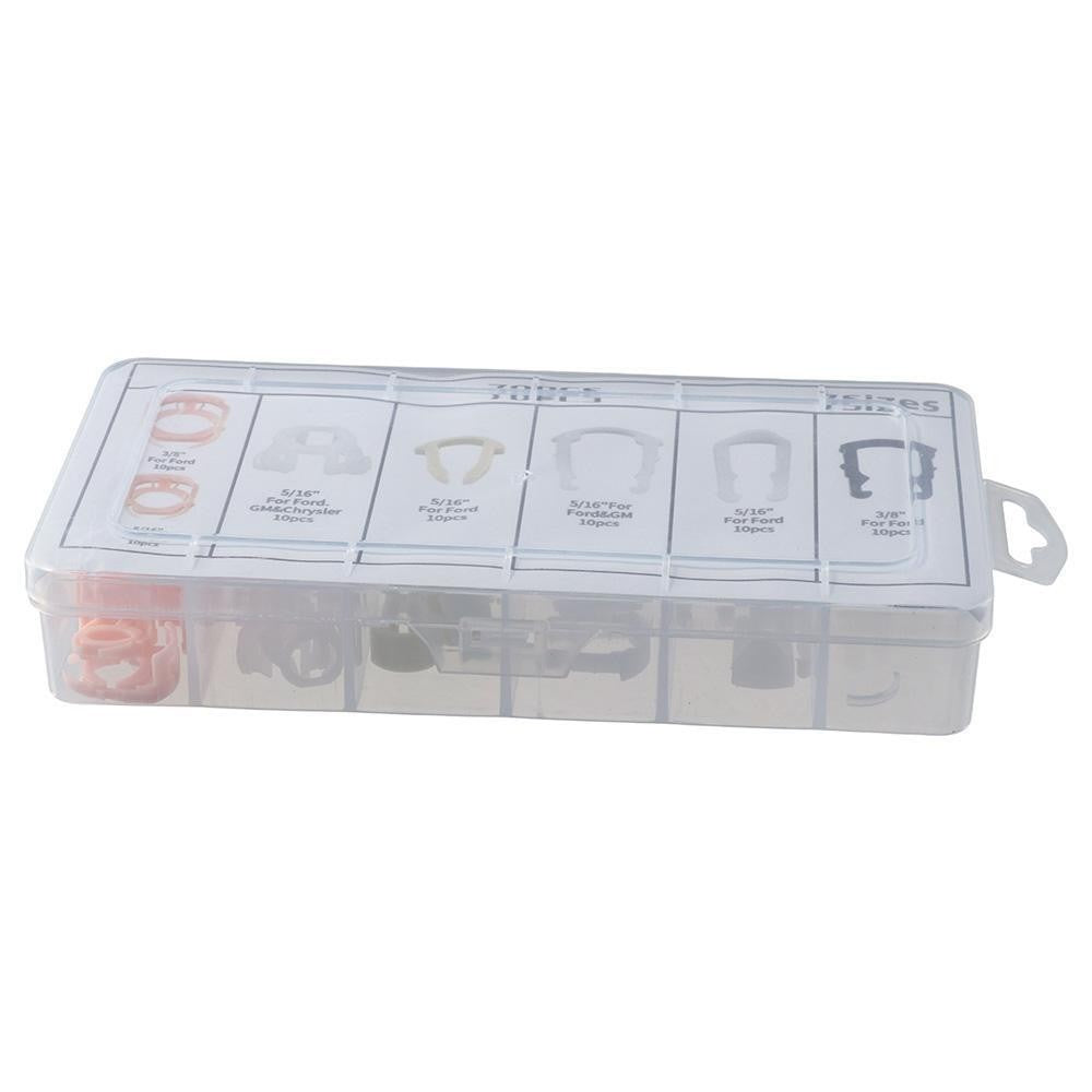 70Pcs Nylon Fuel Line Retaining Clip Assortment Kit Auto Car Fastener Clips