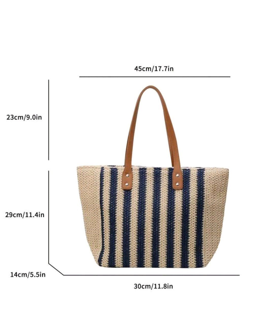 Large Summer Beach Tote Bag Woven Straw Shoulder Women's Bag Holiday Bag