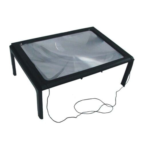 LARGE MAGNIFYING GLASS HANDS FREE WITH LED LIGHT MAGNIFIER GIANT READING SEWING
