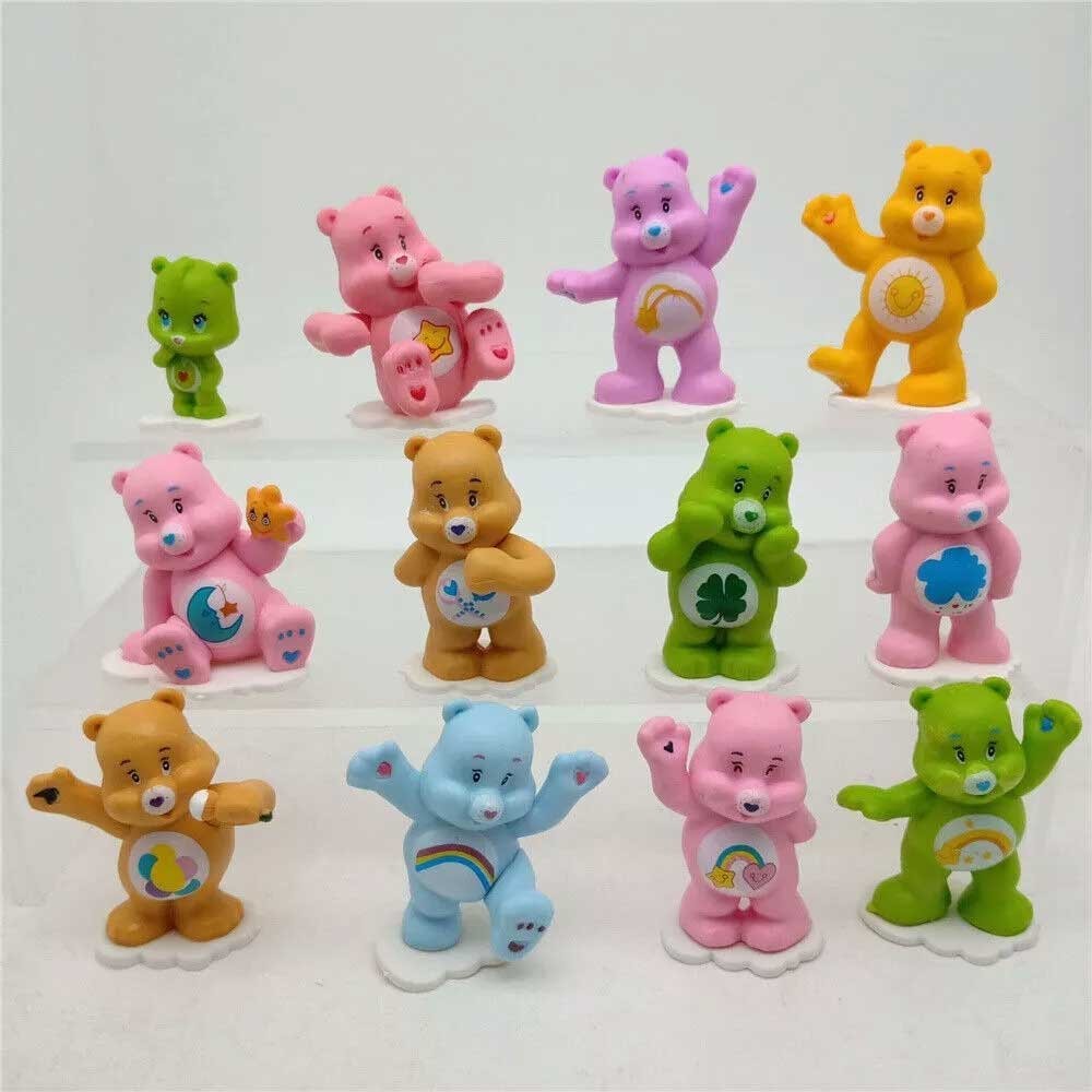 Cute Care Bears Rainbow Bear Doll 12PCS Cake Decoration Topper Figure Toy