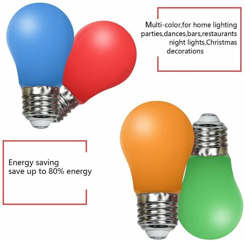 20pcs 5W B22 E27 LED Coloured Bulbs Garden Party Wedding Fairy Festoon Lights UK