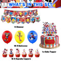32PCS Amazing Digital Circus Party Decorations Banner Cake Topper Balloons