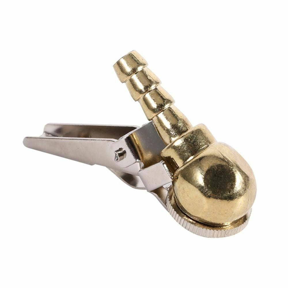 1pc Tyre Valve Air Chuck Inflator Pump Connector Adapter Brass Clip on Car
