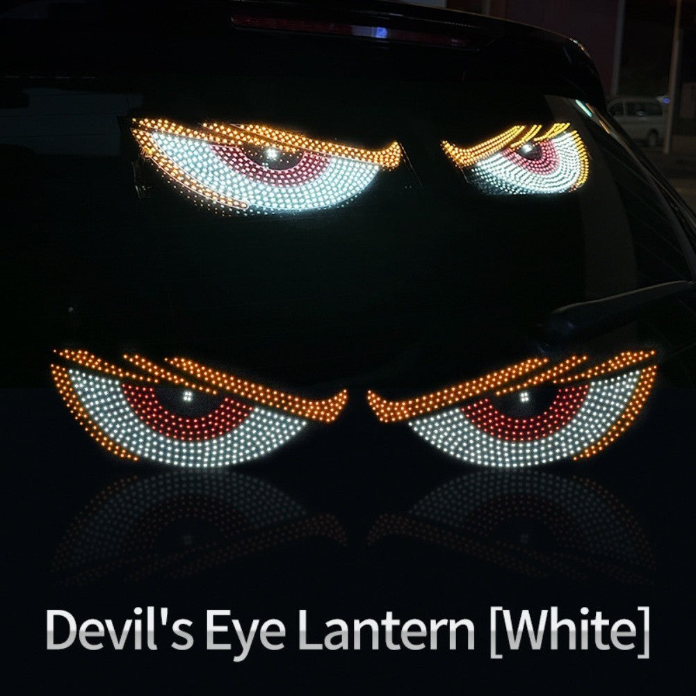 USB Dynamic Devil Eyes LED Matrix Light for Car Window with Strobe Function