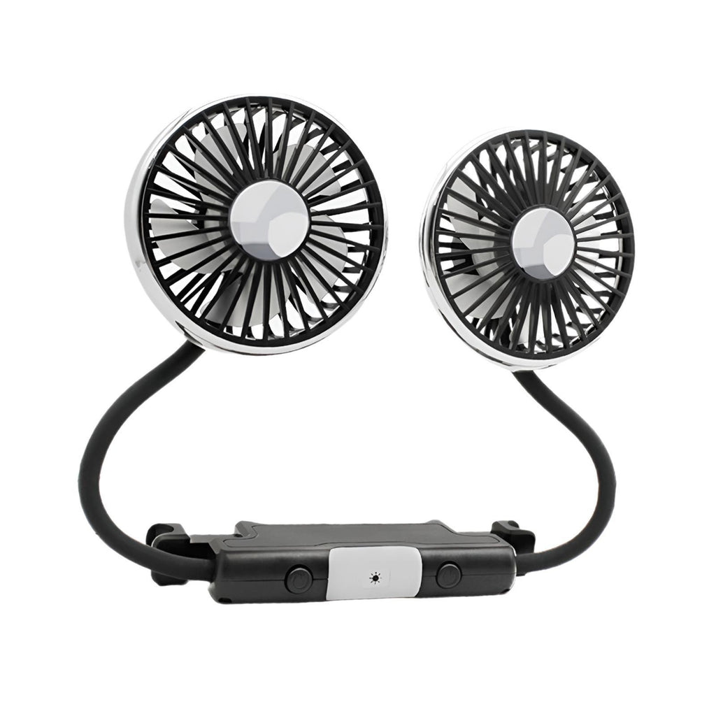 Car USB Dual Head Hose Seat Fan for Car Backseat Truck Home Office