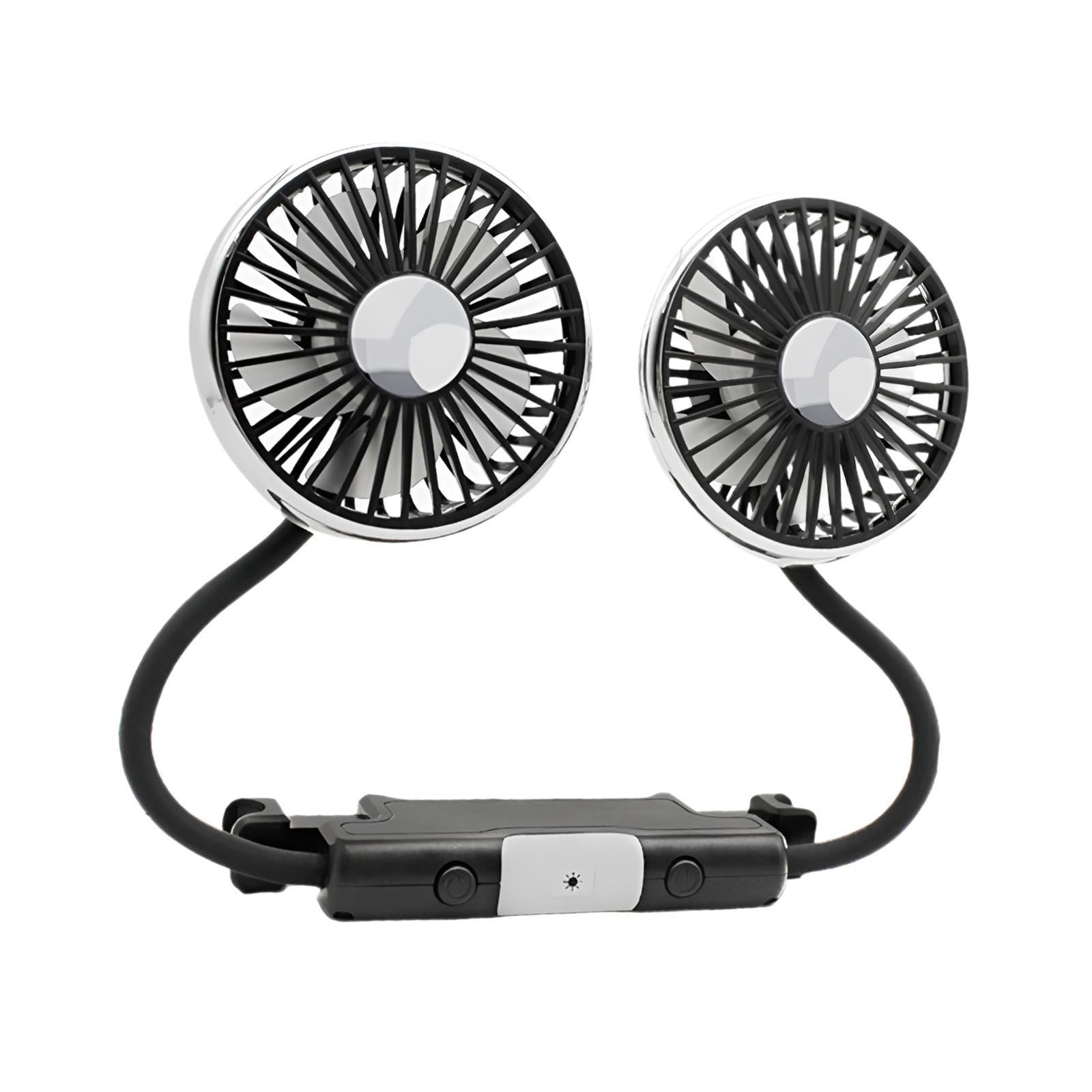 Car USB Dual Head Hose Seat Fan for Car Backseat Truck Home Office