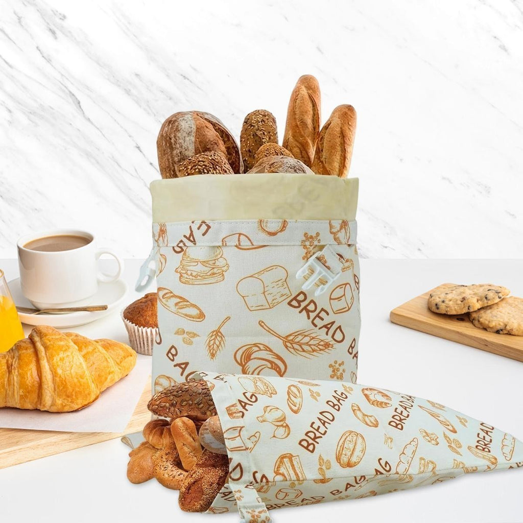 Beeswax Reusable Food Storage Bag Fresh Keeping Bread Pouch 42*33cm Kitchen Use